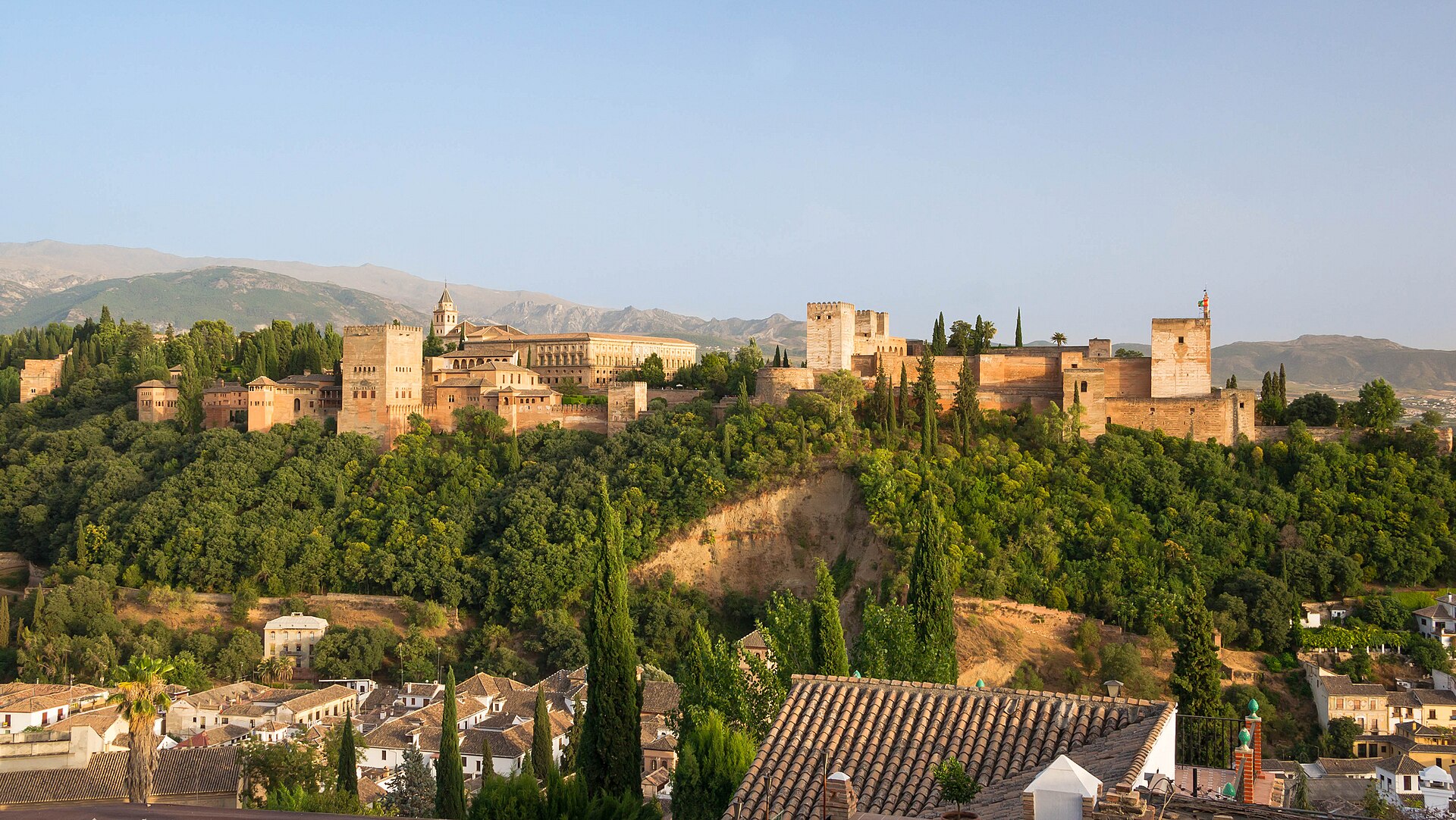 The Alhambra palace complex in Granada in daylight