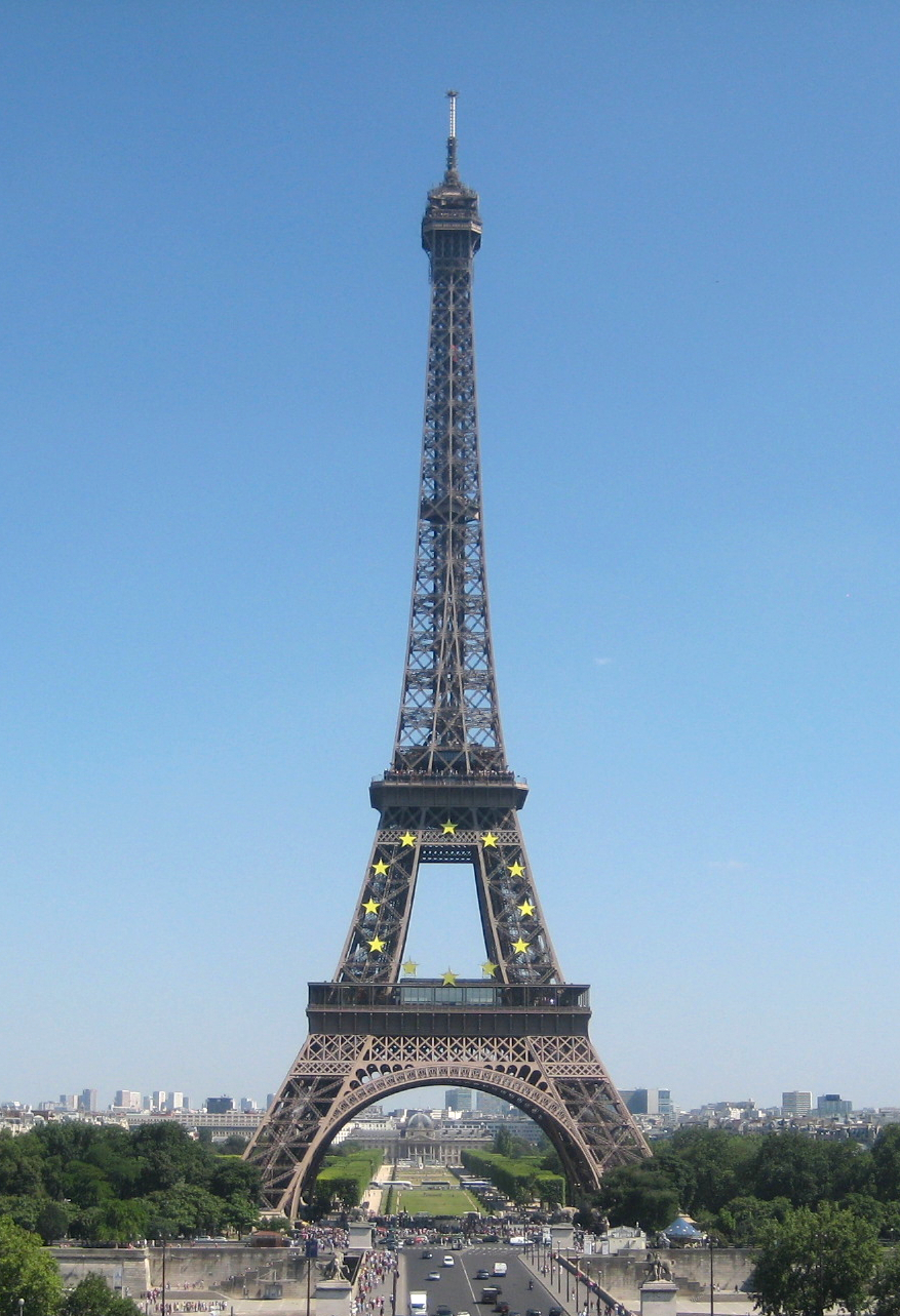 The Eiffel Tower in daylight, seen from the Trocadéro